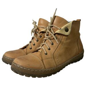 V Italia Kiki 1041 Brown Leather Ankle Booties Size EU 41 US 10 - 10.5